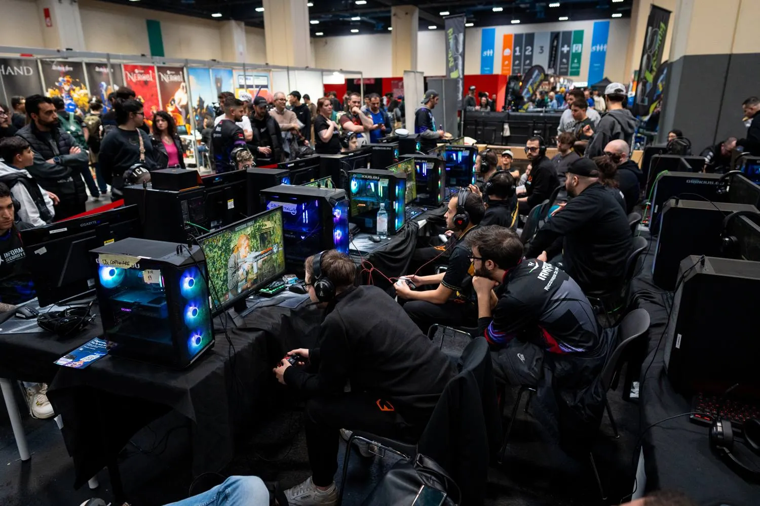 Esports area with players at their stations